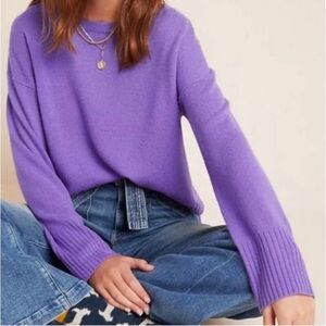 Anthropologie Purple Cashmere Sweater